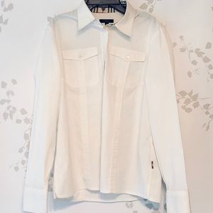 Burberry white button-up cotton top